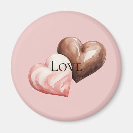 Imã Corações de Morango de Chocolate Romântico