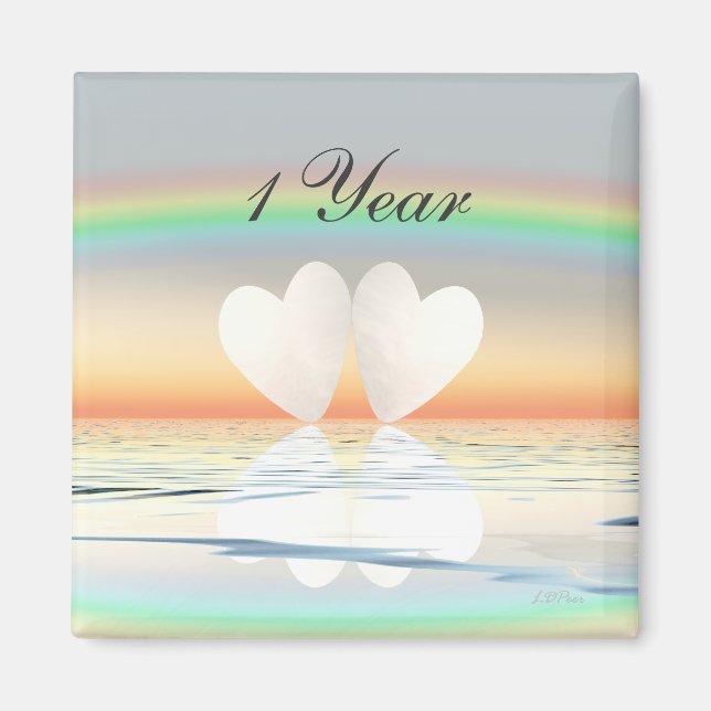 Imã Corações de Papel de Aniversário de 1rua (Frente)