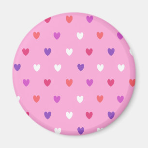 Imã Corações de polca a rosa