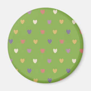 Imã Corações de polca em verde-verde