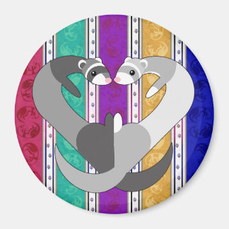 Imã Corações do Ferret Rainbow Magnet