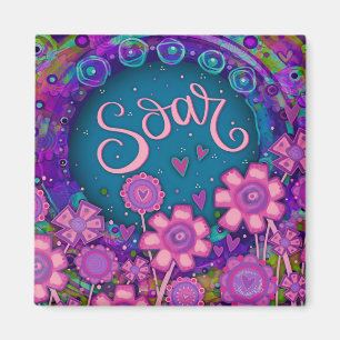 Imã Corações do Soar Diversão da Inspirividade Floral
