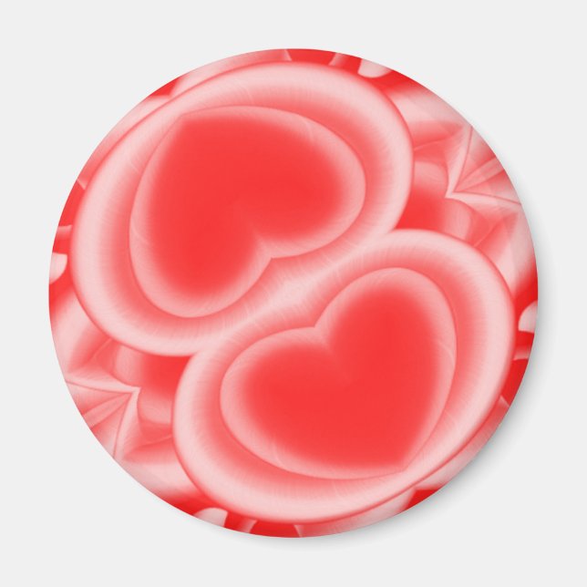 Imã Corações Espelhados Vermelhos (Frente)