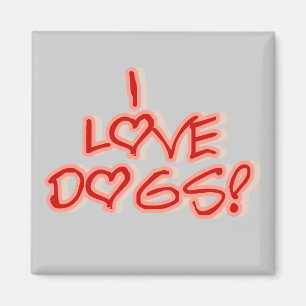 Imã Corações eu amo o camiseta e os presentes dos cães