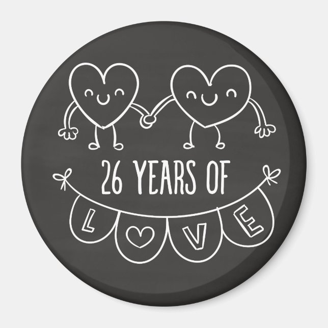 Imã Corações Gift Chalk, 26 anos (Frente)