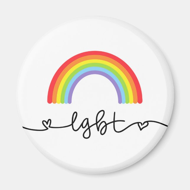 Imã Corações LGBT e arco-íris (Frente)
