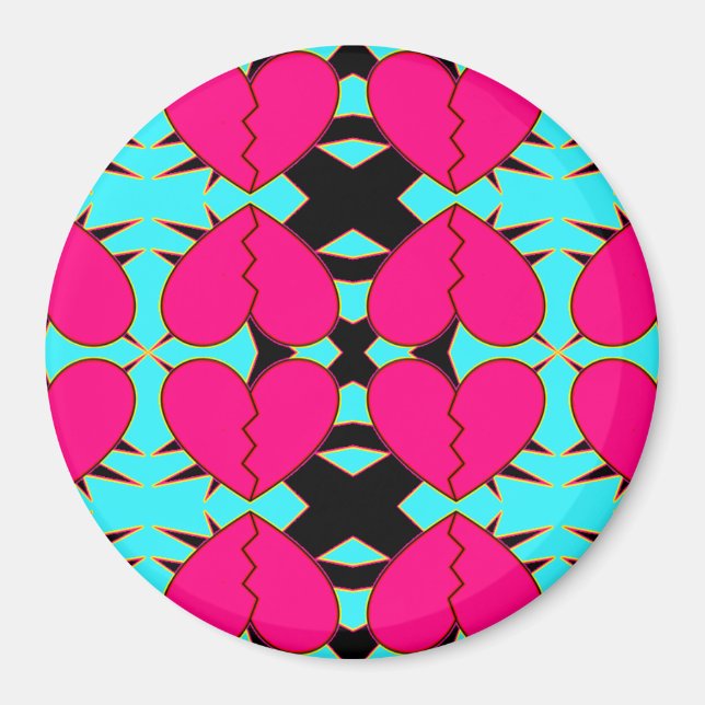 Imã Corações Quebrados Zig-n-Zag (Frente)