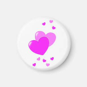 Imã Corações Rosa Branco