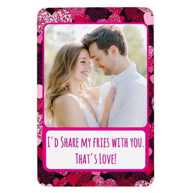 Ímã Corações Rosa Estipulosos Compartilham Minhas Frit (Vertical)