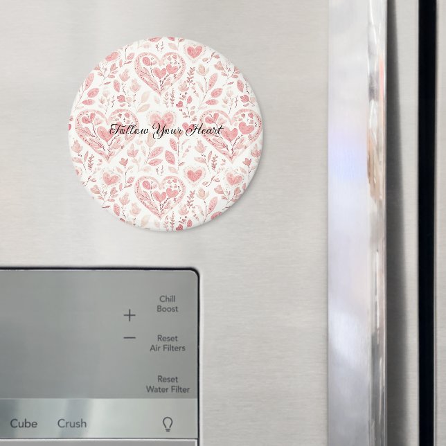 Imã Corações Rosados Brancos (In Situ (Fridge))