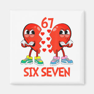 Imã Corações Valentines Engraçado Seis Sete 6 7 Meme G