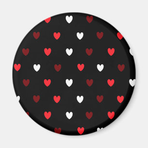 Imã Corações vermelhos e brancos no preto