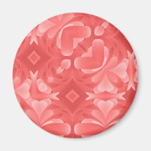 Corações vermelhos e diamantes