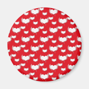 Imã Corações Voadores Padrão de São Valentim Vermelho 