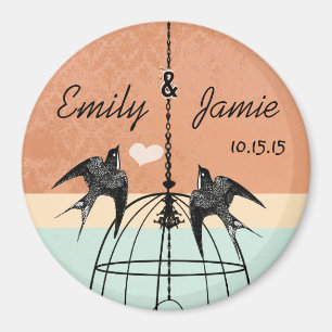 Imã Coral & Aqua Bird Cage Nave Mage ou Personalizar