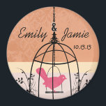 Imã Coral Bird Cage Wedding Magnets ou Personalize<br><div class="desc">Mais Casamentos de Gaiolas de Pássaros</div>