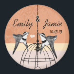 Imã Coral Bird Cage Wedding Magnets ou Personalize<br><div class="desc">Mais Casamentos de Gaiolas de Pássaros</div>