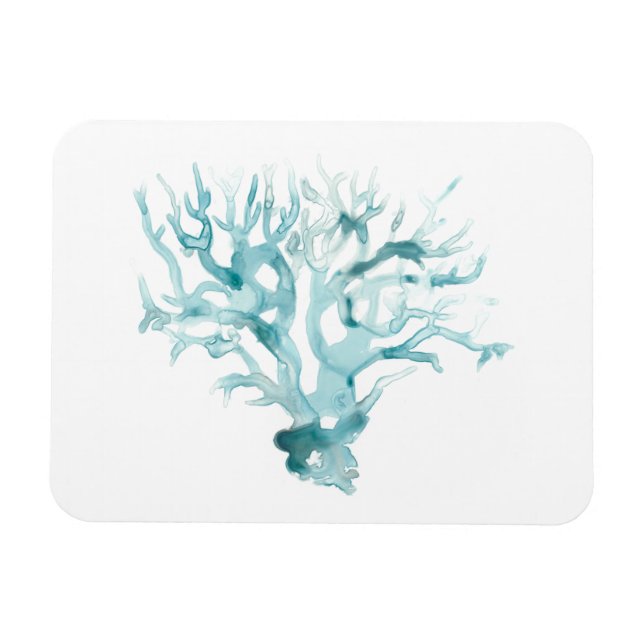 Ímã Coral de Aquarela - Azul (Horizontal)