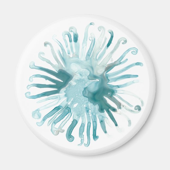 Imã Coral de Aquarela - Azul 2 (Frente)