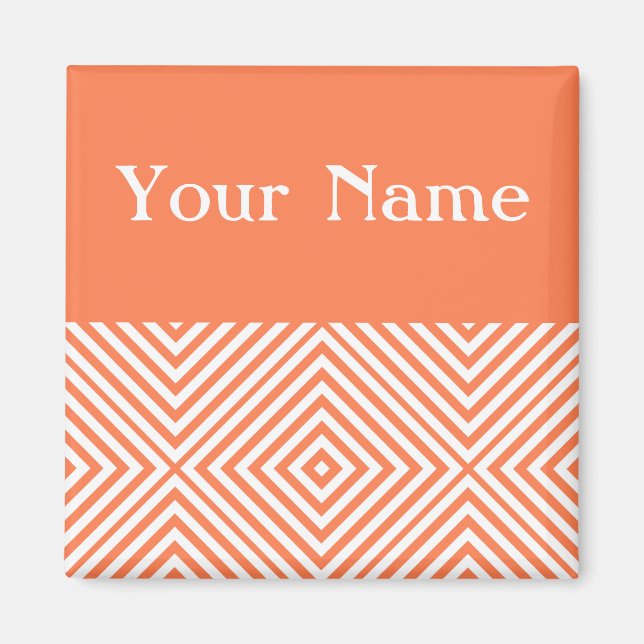 Imã Coral Diamond Chevron com nome (Frente)
