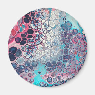 Imã Coral e Aqua Acrílico - Abstrato