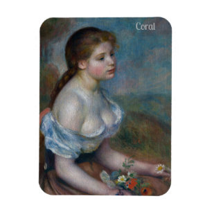 Ímã CORAL~ RENOIR ~ Menina com Visitas ~