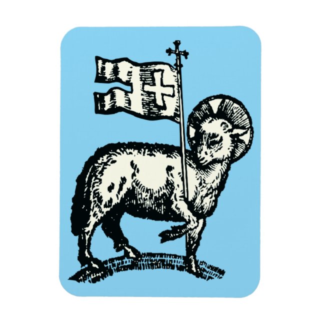 Ímã Cordeiro de Deus símbolo da fé cristã (Vertical)