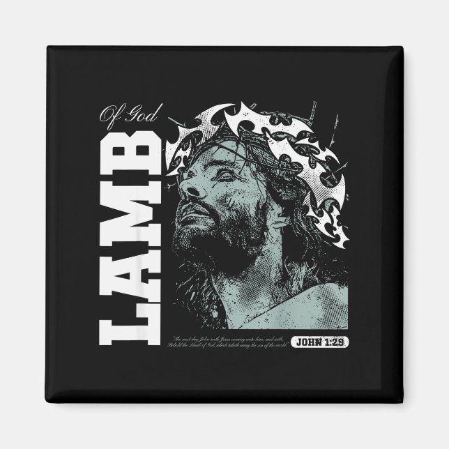 Imã Cordeiro de Deus - Versículo da Bíblia Cristã Fé (Frente)