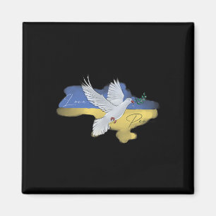 Imã Cores da Bandeira da Pomba da Paz Ucraniana Azul A