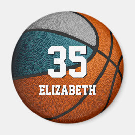 Imã cores da equipe de basquetebol da cinza teal