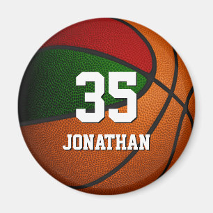 Imã cores da equipe de basquetebol verde-vermelha