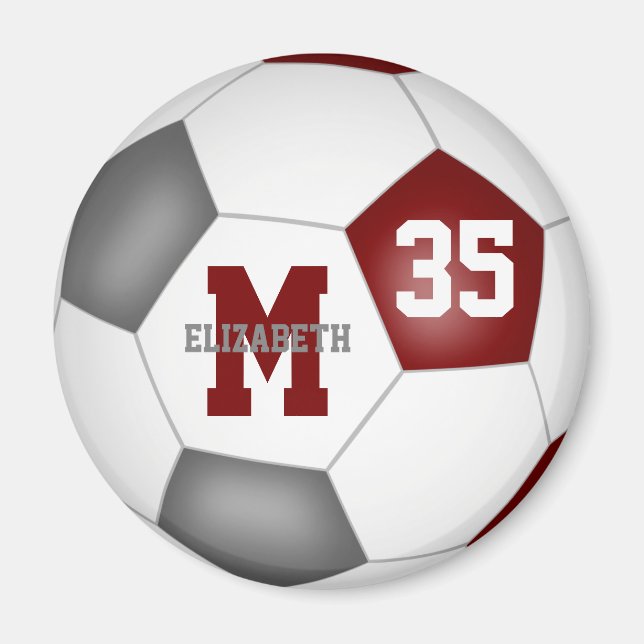 Imã cores da equipe de futebol personalizada da cinza  (Frente)