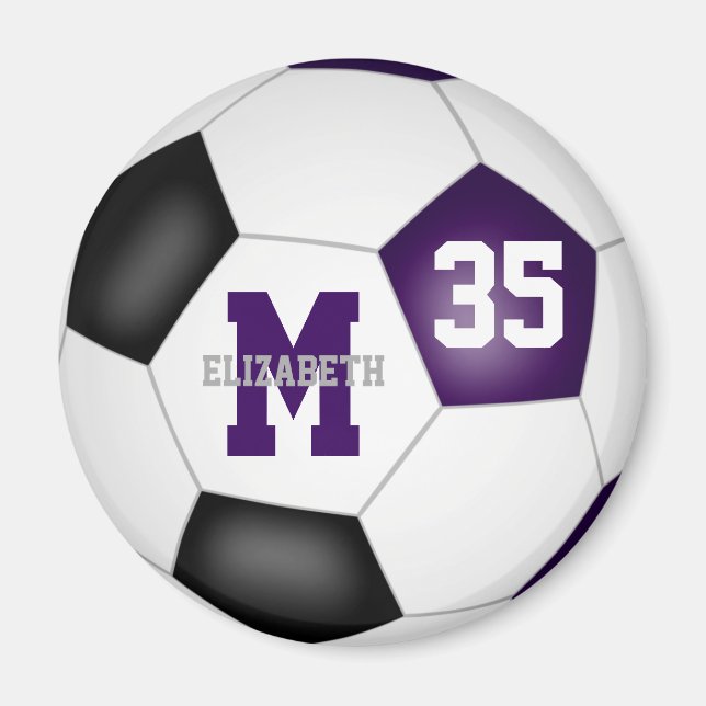 Imã cores da equipe de futebol preto roxo (Frente)