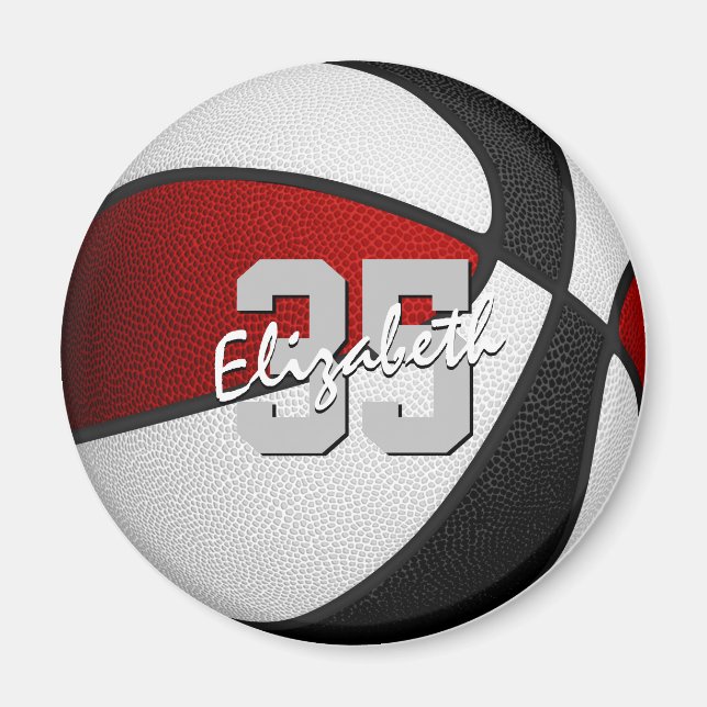 Imã cores da seleção de basquetebol preto infantil (Frente)