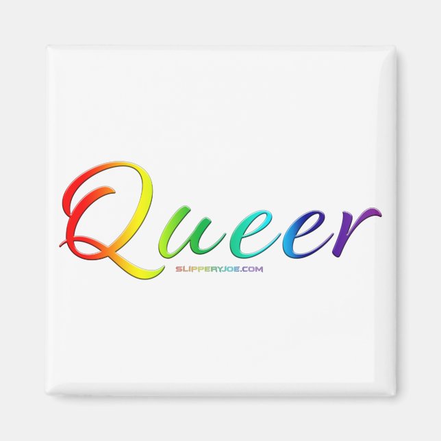 Imã Cores do orgulho queer de SlipperyJoe palavra símb (Frente)
