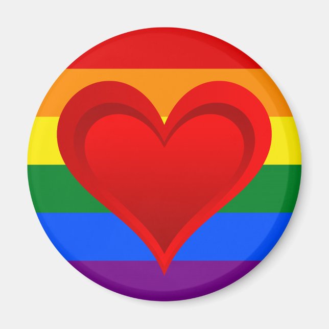 Imã CORES DO RAINBOW FLAG e coração vermelho + suas id (Frente)