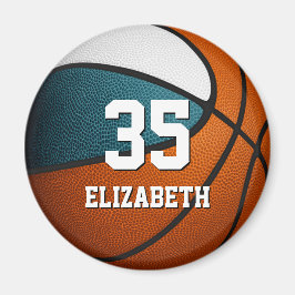 Imã cores do time de basquetebol infantil branco