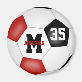 Imã cores do time de futebol de meninos negros vermelh