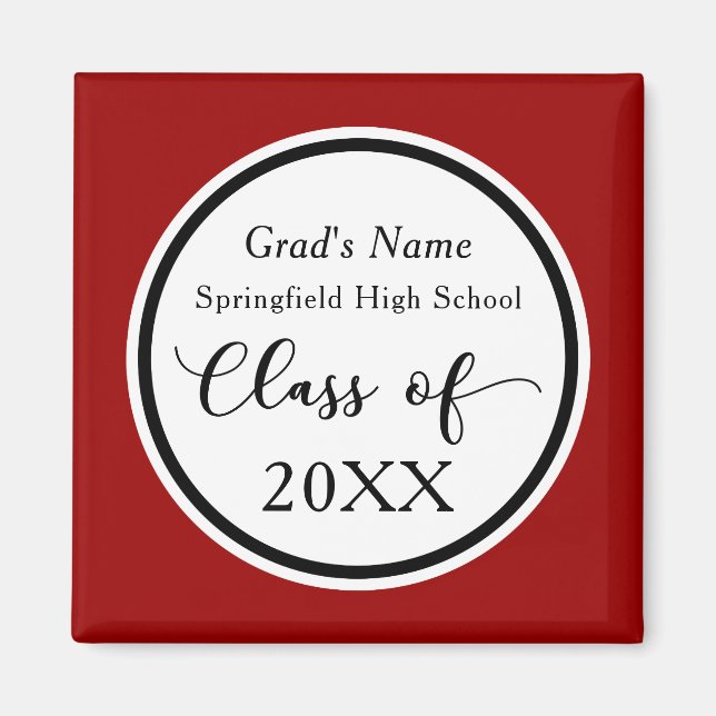 Imã Cores Personalizadas da Escola do Graduado (Frente)