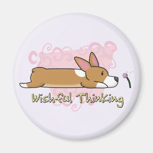 Imã Corgi ansioso pensando o ímã