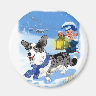 Imã Corgi Blue Merle