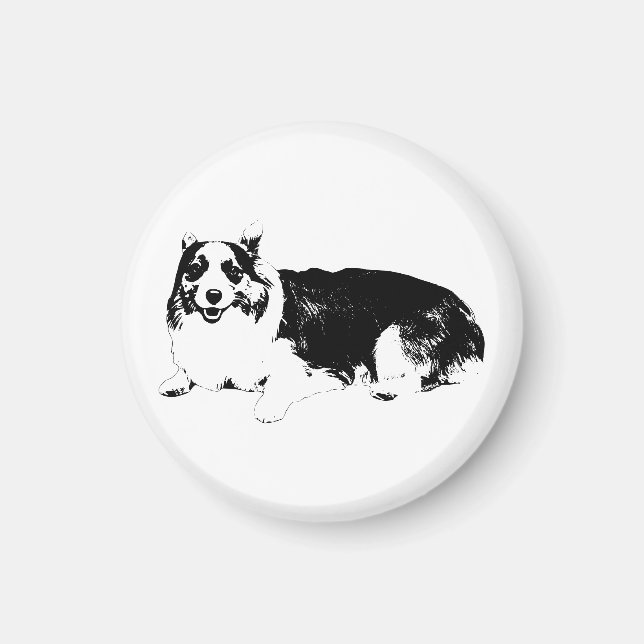 Imã Corgi Calmo Permanece Por Perto (Frente)