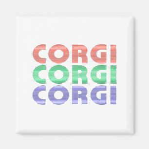 Imã Corgi Cão Texto Colorido Moderno