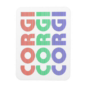 Ímã Corgi Cão Texto Colorido Moderno