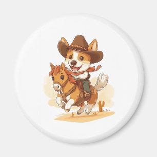 Imã Corgi Cowboy � Cão de Rodeio Western