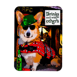 Ímã Corgi do Dia de São Patrício