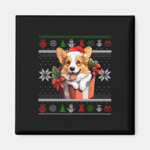 Imã Corgi Dog Christmas Ugly Sweater Family Matching P