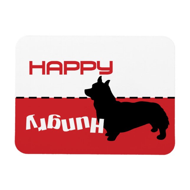 Ímã Corgi Dog Feeding Me Magnet Dog está com fome (Horizontal)