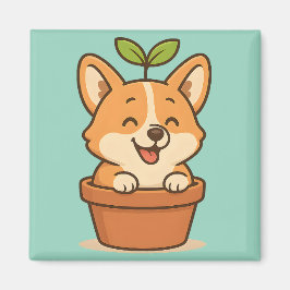 Imã Corgi em um Pote Magnets | Decoração da cozinha
