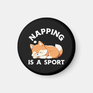 Imã Corgi Engraçado Dormindo é um Esporte para Amantes